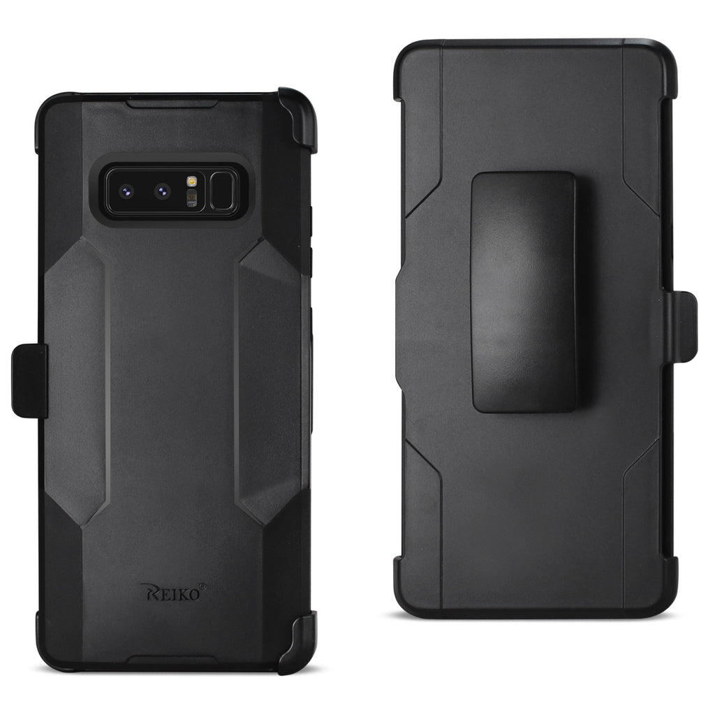 Reiko Samsung Note 8 3-in-1 Hybrid Heavy Duty Holster Combo Case in Black | MaxStrata