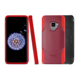 Reiko Samsung Galaxy S9 3-in-1 Hybrid Heavy Duty Holster Combo Case in Burgundy | MaxStrata