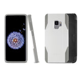 Reiko Samsung Galaxy S9 3-in-1 Hybrid Heavy Duty Holster Combo Case in White | MaxStrata
