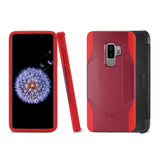 Reiko Samsung Galaxy S9 Plus 3-in-1 Hybrid Heavy Duty Holster Combo Case in Burgundy | MaxStrata