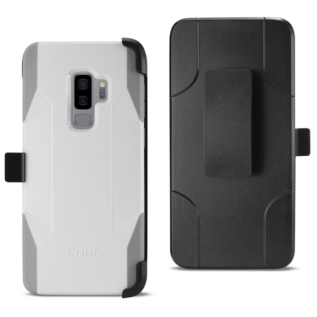 Reiko Samsung Galaxy S9 Plus 3-in-1 Hybrid Heavy Duty Holster Combo Case in Ivory | MaxStrata