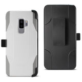 Reiko Samsung Galaxy S9 Plus 3-in-1 Hybrid Heavy Duty Holster Combo Case in Ivory | MaxStrata