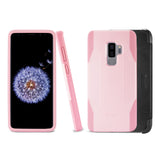 Reiko Samsung Galaxy S9 Plus 3-in-1 Hybrid Heavy Duty Holster Combo Case in Light Pink | MaxStrata