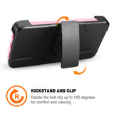 Reiko Samsung Galaxy S9 Plus 3-in-1 Hybrid Heavy Duty Holster Combo Case in Light Pink | MaxStrata