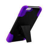 Reiko iPhone 6S/ 6 Plus Hybrid Heavy Duty Case with Kickstand in Purple Black | MaxStrata