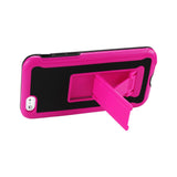 Reiko iPhone 6 Plus Hybrid Heavy Duty Case with Vertical Kickstand in Black Hot Pink | MaxStrata