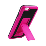 Reiko iPhone 6 Plus Hybrid Heavy Duty Case with Vertical Kickstand in Black Hot Pink | MaxStrata