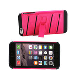 Reiko iPhone 6S Plus/ 6 Plus Hybrid Fishbone Case with Kickstand in Black Hot Pink | MaxStrata