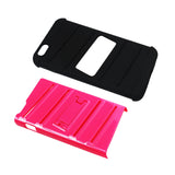 Reiko iPhone 6S Plus/ 6 Plus Hybrid Fishbone Case with Kickstand in Black Hot Pink | MaxStrata