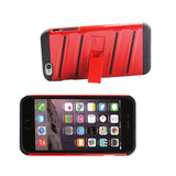 Reiko iPhone 6S Plus/ 6 Plus Hybrid Fishbone Case with Kickstand in Black Red | MaxStrata