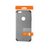 Reiko iPhone 6S Plus/ 6 Plus Rugged Metal Texture Hybrid Case with Ridged Back in Black Gray | MaxStrata