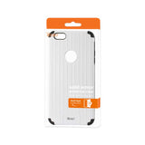 Reiko iPhone 6S Plus/ 6 Plus Rugged Metal Texture Hybrid Case with Ridged Back in Black White | MaxStrata