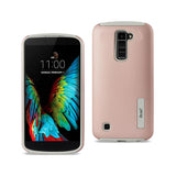 Reiko LG K10 Solid Armor Dual Layer Protective Case in Rose Gold | MaxStrata