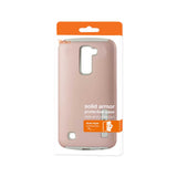 Reiko LG K10 Solid Armor Dual Layer Protective Case in Rose Gold | MaxStrata