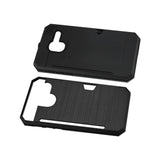 Reiko Alcatel Tru Slim Armor Hybrid Case with Card Holder in Black | MaxStrata
