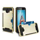 Reiko Coolpad Defiant Slim Armor Hybrid Case with Card Holder in Gold | MaxStrata