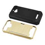 Reiko Coolpad Defiant Slim Armor Hybrid Case with Card Holder in Gold | MaxStrata
