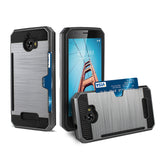 Reiko Coolpad Defiant Slim Armor Hybrid Case with Card Holder in Gray | MaxStrata
