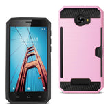 Reiko Coolpad Defiant Slim Armor Hybrid Case with Card Holder in Pink | MaxStrata