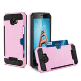 Reiko Coolpad Defiant Slim Armor Hybrid Case with Card Holder in Pink | MaxStrata