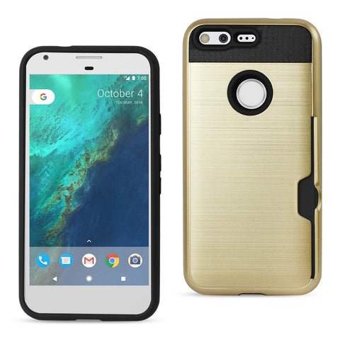 Reiko Google Pixel Slim Armor Hybrid Case with Card Holder in Gold | MaxStrata