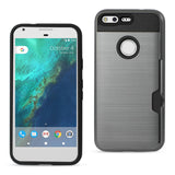Reiko Google Pixel Slim Armor Hybrid Case with Card Holder in Gray | MaxStrata