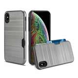 Reiko iPhone XS Max Slim Armor Hybrid Case with Card Holder in Gray | MaxStrata