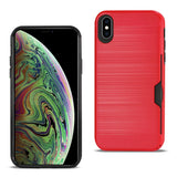 Reiko iPhone XS Max Slim Armor Hybrid Case with Card Holder in Red | MaxStrata