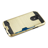 Reiko LG Stylo 3/ Stylus 3 Slim Armor Hybrid Case with Card Holder in Gold | MaxStrata