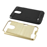 Reiko LG Stylo 3/ Stylus 3 Slim Armor Hybrid Case with Card Holder in Gold | MaxStrata
