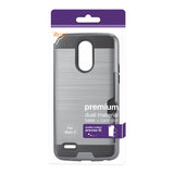 Reiko LG Stylo 3/ Stylus 3 Slim Armor Hybrid Case with Card Holder in Gray | MaxStrata