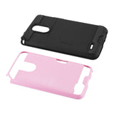 Reiko LG Stylo 3/ Stylus 3 Slim Armor Hybrid Case with Card Holder in Pink | MaxStrata