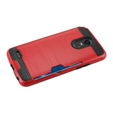 Reiko LG Stylo 3/ Stylus 3 Slim Armor Hybrid Case with Card Holder in Red | MaxStrata