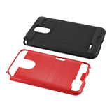Reiko LG Stylo 3/ Stylus 3 Slim Armor Hybrid Case with Card Holder in Red | MaxStrata