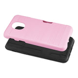Reiko Samsung J3 (2018) Slim Armor Hybrid Case with Card Holder in Pink | MaxStrata