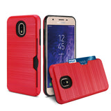 Reiko Samsung J3 (2018) Slim Armor Hybrid Case with Card Holder in Red | MaxStrata