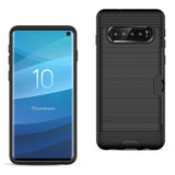 Reiko Samsung Galaxy S10 Slim Armor Hybrid Case with Card Holder in Black | MaxStrata