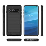 Reiko Samsung Galaxy S10 Slim Armor Hybrid Case with Card Holder in Black | MaxStrata