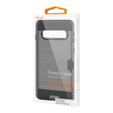 Reiko Samsung Galaxy S10 Slim Armor Hybrid Case with Card Holder in Gray | MaxStrata