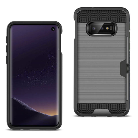 Reiko Samsung Galaxy S10 Lite Slim Armor Hybrid Case with Card Holder in Gray | MaxStrata