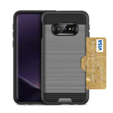 Reiko Samsung Galaxy S10 Lite Slim Armor Hybrid Case with Card Holder in Gray | MaxStrata