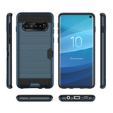Reiko Samsung Galaxy S10 Slim Armor Hybrid Case with Card Holder in Navy | MaxStrata