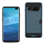 Reiko Samsung Galaxy S10 Plus Slim Armor Hybrid Case with Card Holder in Navy | MaxStrata