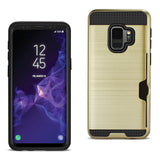 Reiko Samsung Galaxy S9 Slim Armor Hybrid Case with Card Holder in Gold | MaxStrata