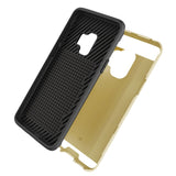 Reiko Samsung Galaxy S9 Slim Armor Hybrid Case with Card Holder in Gold | MaxStrata