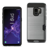 Reiko Samsung Galaxy S9 Slim Armor Hybrid Case with Card Holder in Gray | MaxStrata