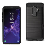 Reiko Samsung Galaxy S9 Plus Slim Armor Hybrid Case with Card Holder in Black | MaxStrata