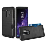 Reiko Samsung Galaxy S9 Plus Slim Armor Hybrid Case with Card Holder in Black | MaxStrata