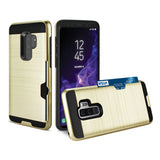 Reiko Samsung Galaxy S9 Plus Slim Armor Hybrid Case with Card Holder in Gold | MaxStrata