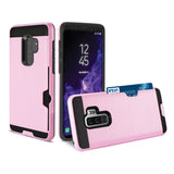 Reiko Samsung Galaxy S9 Plus Slim Armor Hybrid Case with Card Holder in Pink | MaxStrata